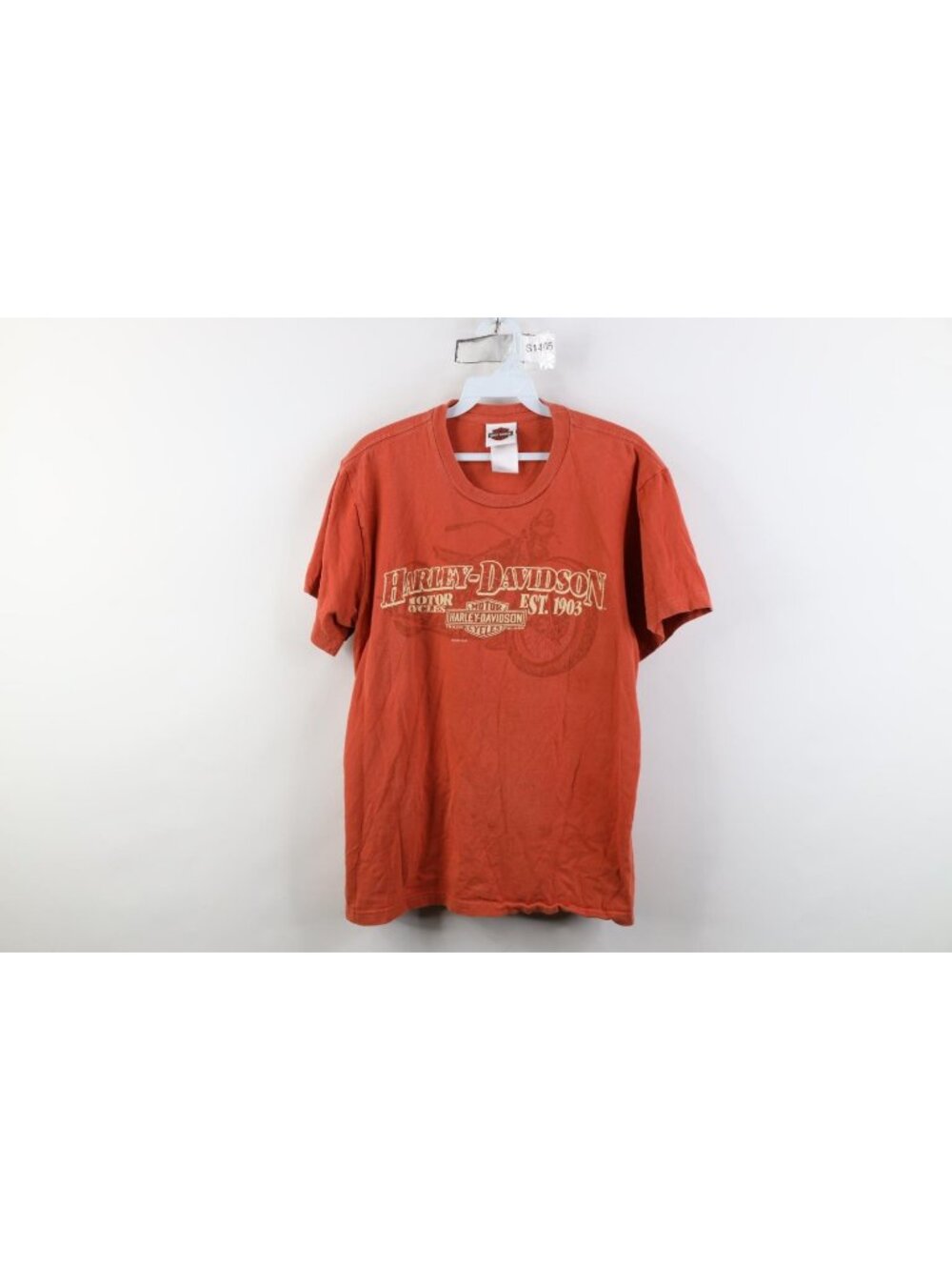 Vtg Y2K Harley Davidson Mens Medium Distressed Spell Out Big Logo T-Shirt USA